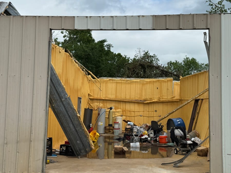 Sulphur school damage {KFOR}.