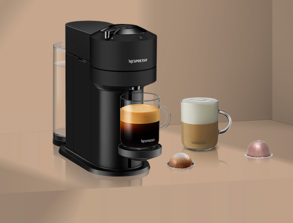 Nespresso Vertuo Next Coffee and Espresso Machine by De'Longhi, Matte Black (photo via Amazon)