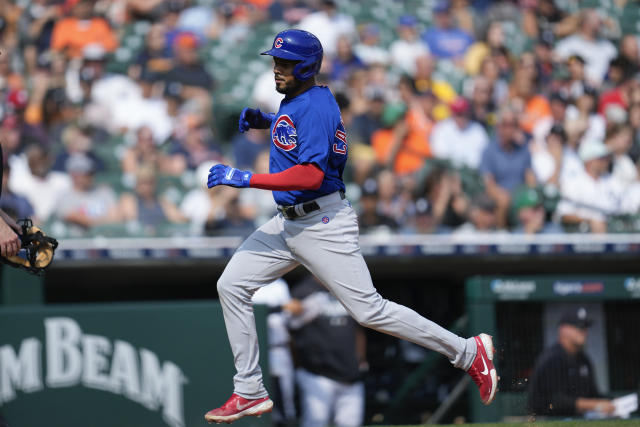 Chicago Cubs catcher Yan Gomes, left, and pitcher Michael Rucker celebrate  the team's 4-0 victory over the Oakland Athletics in a baseball game in  Oakland, Calif., Tuesday, April 18, 2023. (AP Photo/Godofredo