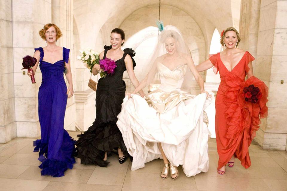 <p>Moviestore/Shutterstock</p> Sarah Jessica Parker, Kim Cattrall, Cynthia Nixon, and Kristin Davis in 