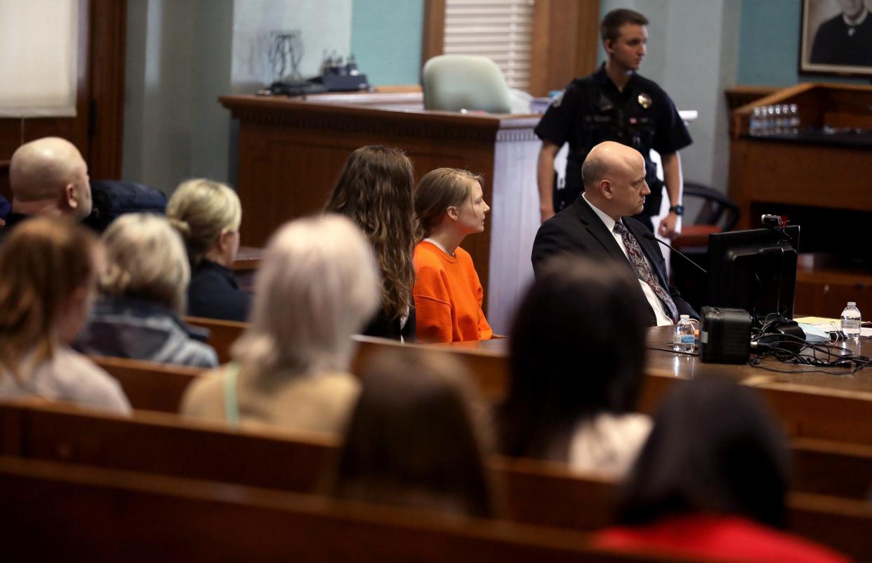 Lynlee Renick attends her sentencing Monday at the Boone County Courthouse. Renick was found guilty of the second-degree murder of her husband, Ben Renick. Lynlee Renick was sentenced to 16 years in prison.