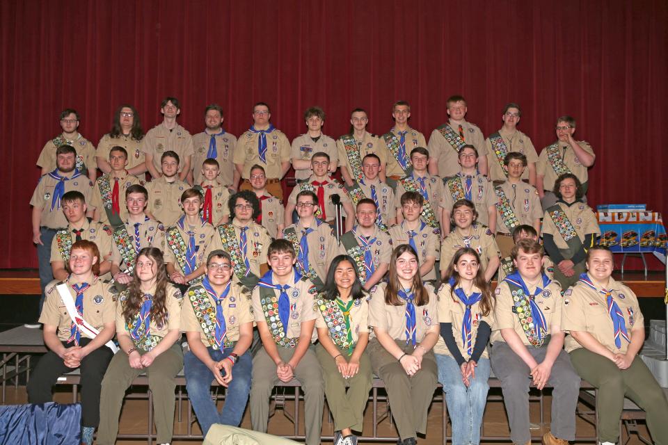 The Class of 2022 Eagle Scouts of Erie Shores Council that attended the Scouting Youth Honors Banquet on March 11, in Perrysburg.