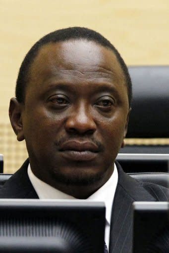 Kenyan Deputy Prime Minister Uhuru Kenyatta at the International Criminal Court in The Hague, on April 8, 2011. Kenyatta is among five officials the International Criminal Court has ruled should face trial over deadly post-election violence four years ago