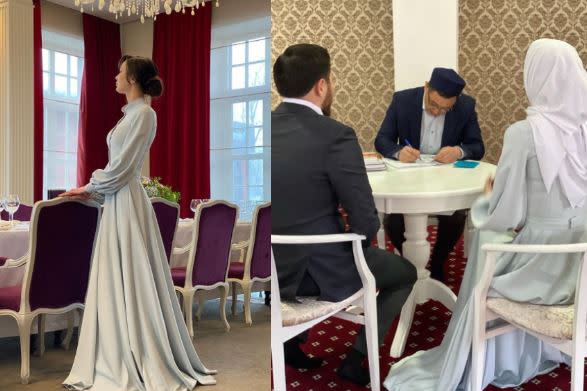 莎賓娜宣布結婚，並放上與先生登記結婚的照片。（圖／翻攝自instagram/altynbekova_20）
