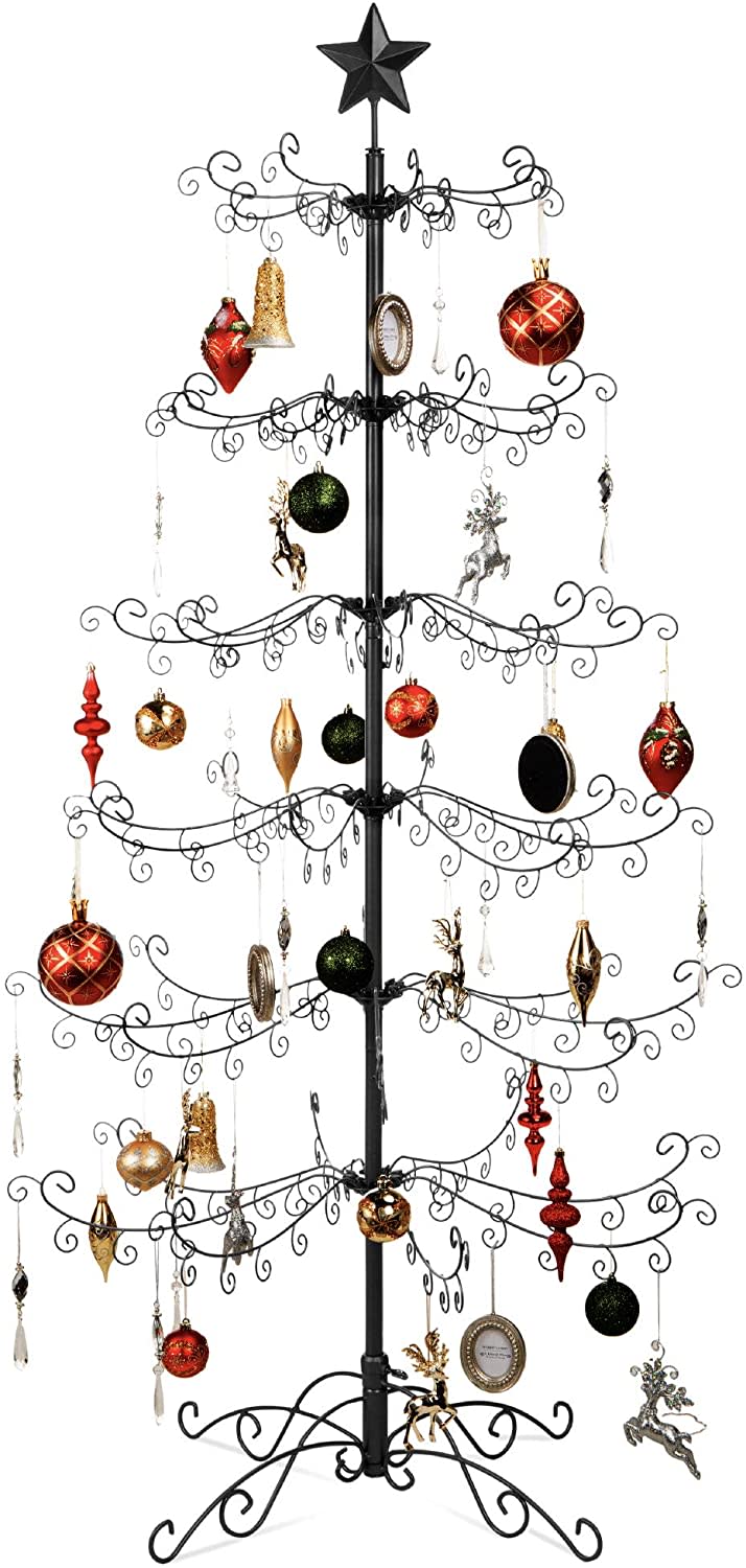 Best Choice Products Wrought Iron Ornament Display Christmas Tree