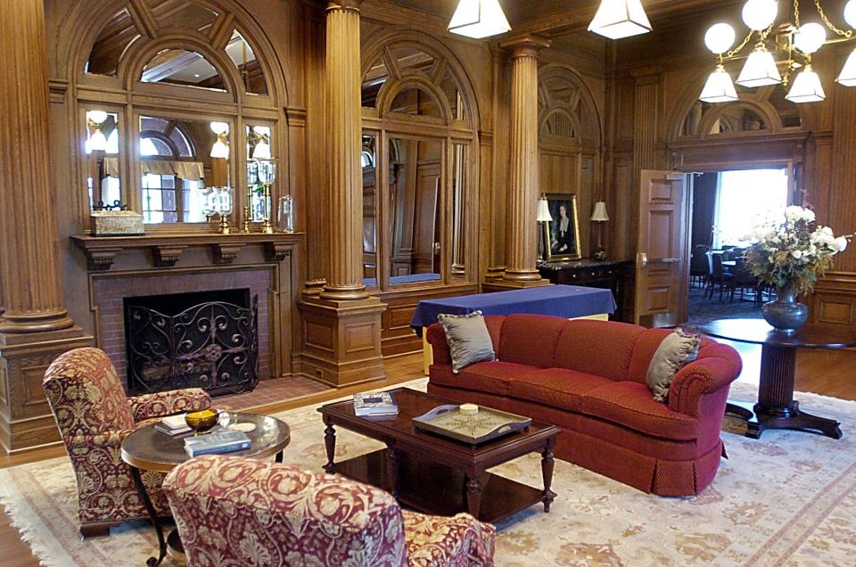 Part of the lobby area of the Patricia Bush Tippie Alumni Center is shown prior to the center's 2005 dedication.