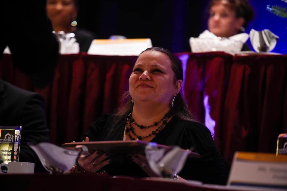 Finalist for Teacher of the Year Melody Spires-Howe during Richmond County's Teacher of the Year awards at the Augusta Marriott on Thursday, Oct. 6, 2022. Spires-Howe is an Advanced Placement social studies teacher at John S. Davidson Fine Arts Magnet School.