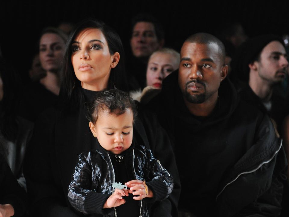 Kim K, Kanye & North