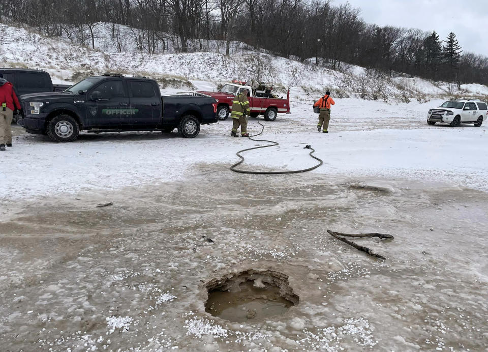 The spot that trapped the goose. (Indiana DNR Law Enforcement)