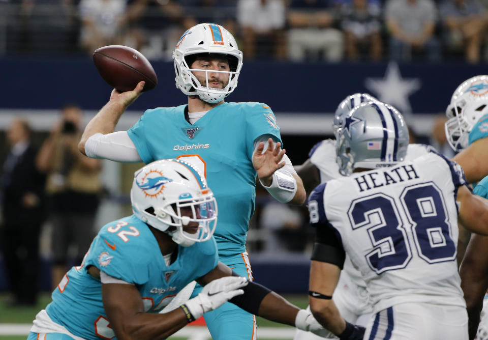 Could Josh Rosen be on the move again? (AP Photo/Michael Ainsworth)