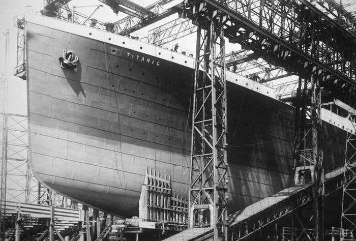 The Titanic as it's being built