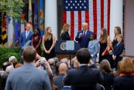 U.S President Donald Trump holds an event to announce his nominee of U.S. Court of Appeals for the Seventh Circuit Judge Amy Coney Barrett to fill the Supreme Court seat