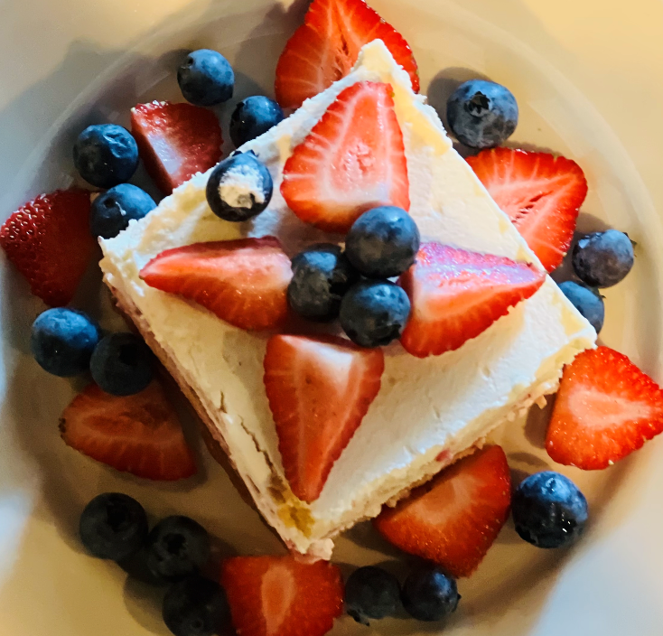 Maguire's Bar and Grill offers this special strawberry, blueberry lemon cream cake, made local strawberries and blueberries, layers of lemon cream and whipped cream.