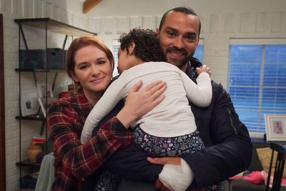 <p>Richard Cartwright/ABC/Getty Images</p> Jesse williams and Sarah drew in grey anatomy 2021