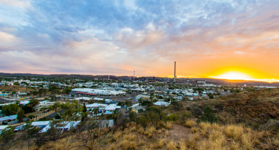 An aerial shot of Mt Isa. 