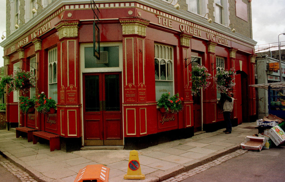 THE QUEEN VICTORIA PUBLIC HOUSE - MORE USUALLY KNOWN AS THE QUEEN VIC, ON THE EASTENDERS SET AT BBC ELSTREE.