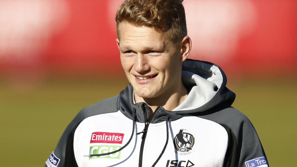 Adam Treloar, pictured here at a Collingwood training session.