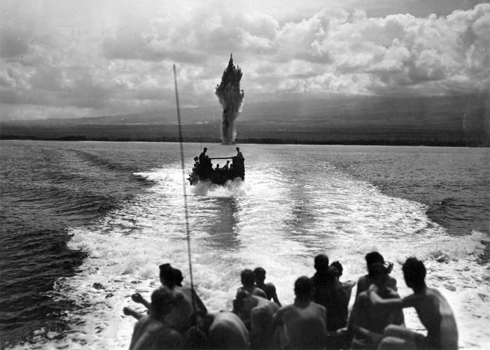 <div class="inline-image__caption"><p>Returning from a successful demolition mission off Saipan.</p></div> <div class="inline-image__credit">The National Navy SEAL Museum</div>