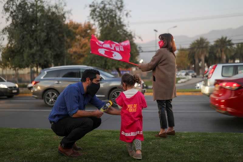 Chilean candidates hoping to become members of a constituent assembly who will draft the country's next magna carta, in Santiago