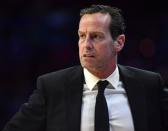 FILE PHOTO: Mar 28, 2019; Philadelphia, PA, USA; Brooklyn Nets head coach Kenny Atkinson during the first quarter against the Philadelphia 76ers at Wells Fargo Center. Mandatory Credit: Eric Hartline-USA TODAY Sports