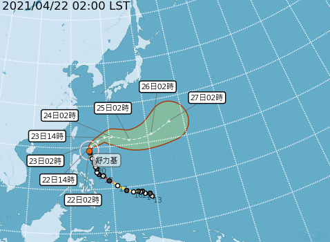 舒力基颱風預測路徑圖。（圖／中央氣象局）
