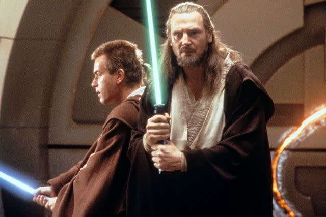 <p>Lucasfilm Ltd./courtesy Everett / Everett Collection</p> Ewan McGregor and Liam Neeson in 'Star Wars: Episode I — The Phantom Menace'