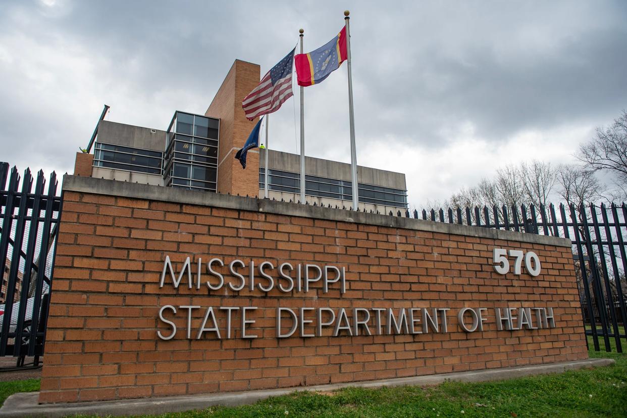 The Mississippi State Department of Health sign is seen in Jackson, Miss., on Monday, Mar. 4, 2024.