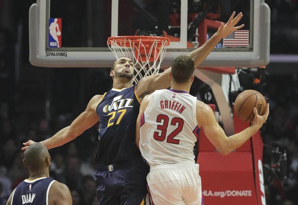 Defensive Player of the Year candidate Rudy Gobert will have his hands full stopping Blake Griffin and the Clippers&#39; high-powered offense. (AP)