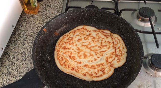 The 35-year-old attempted potato pancakes for the first time yesterday. Source: 