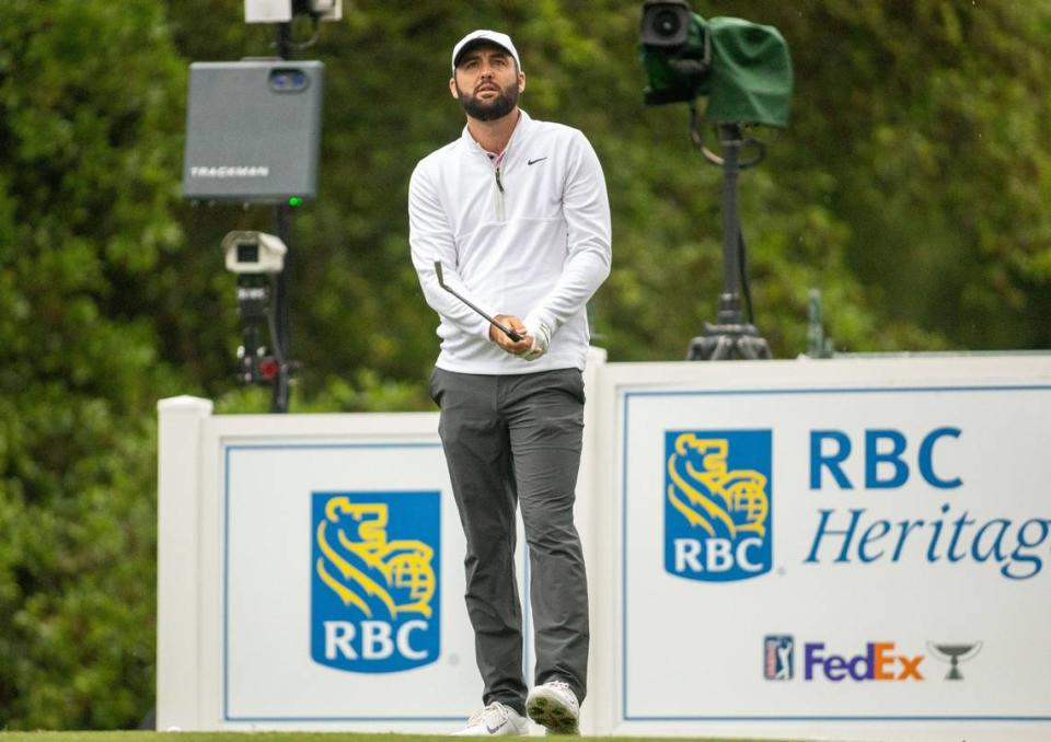 Scottie Scheffler on no. 14 during the final round of the RBC Heritage Presented by Boeing at Harbour Town Golf Links on Sunday, April 21, 2024 in Sea Pines on Hilton Head Island.