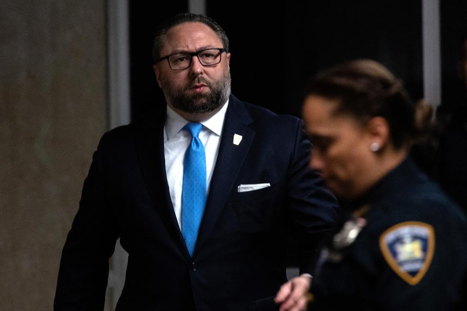 Jason Miller, advisor to former President Donald Trump, arrives for Trump’s hush money trial on Friday (EPA)