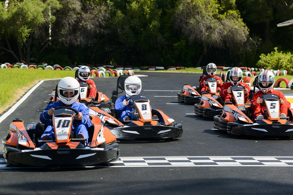 Kids go carting in Sicily.