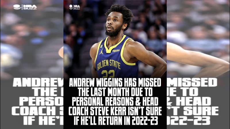 威金斯（Andrew Wiggins）因正在處理「家庭問題」，本季可能都無法歸隊。（圖／翻攝自NBA Buzz推特）