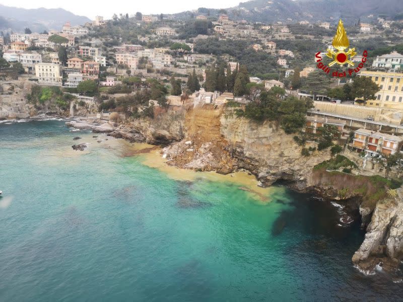 Aerial view of the of the collapsed Camogli cemeteryPress Office of the Region of Liguria