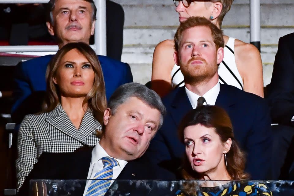 Prince Harry and Melania Trump at the Invictus Games opening ceremony. Photo: Getty