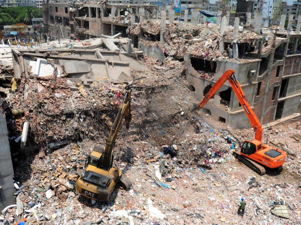 The disaster at the Rana Plaza compound highlighted appalling safety standards in Bangladesh’s $28bn garment export industry (Getty)