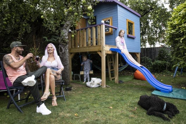 These pictures show a family of four who paid £500 to spent the night in a PLAYHOUSE - that was posted on Airbnb as a joke