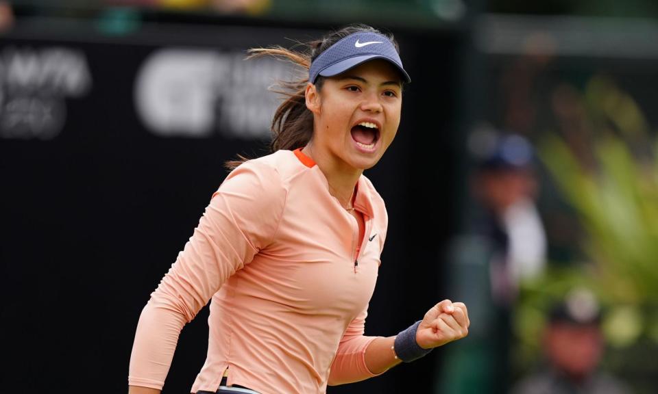 <span>Emma Raducanu reached the semi-finals of the Rothesay Open in Nottingham in an encouraging start to her grass-court campaign.</span><span>Photograph: Mike Egerton/PA</span>