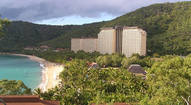 The view to the Reef View Hotel on Hamilton Island before Debbie struck.  Source: AAP