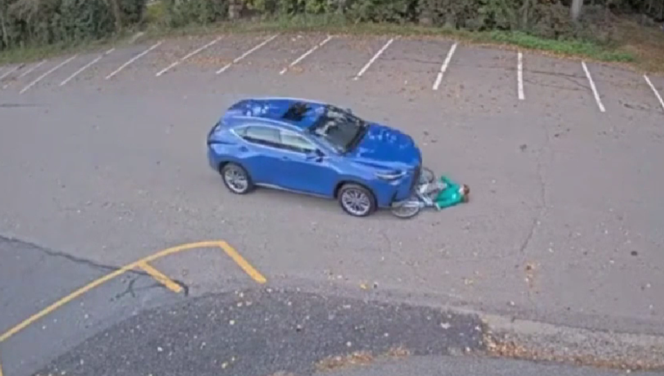 Video surveillance captured the hit-and-run driver that struck and dragged an 11-year-old girl in the parking lot of an East Bridgewater elementary school.