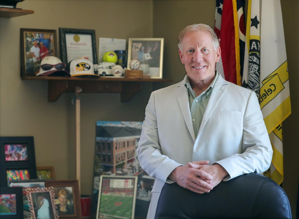 Cuyahoga Falls Mayor Don Walters, shown May 2 in his office, recently highlighted plans for 2024 including improving two corridors in the city that offer potential for growth.