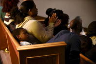 People attend Freddie Gray's funeral service at New Shiloh Baptist Church in Baltimore April 27, 2015. REUTERS/Sait Serkan Gurbuz