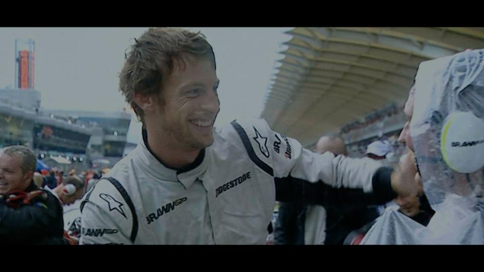 Jenson Button at a Brawn race (Disney+)