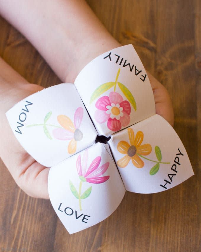 cootie catcher mother's day craft from kids