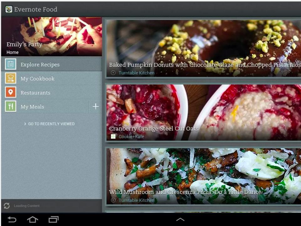 evernote food for android