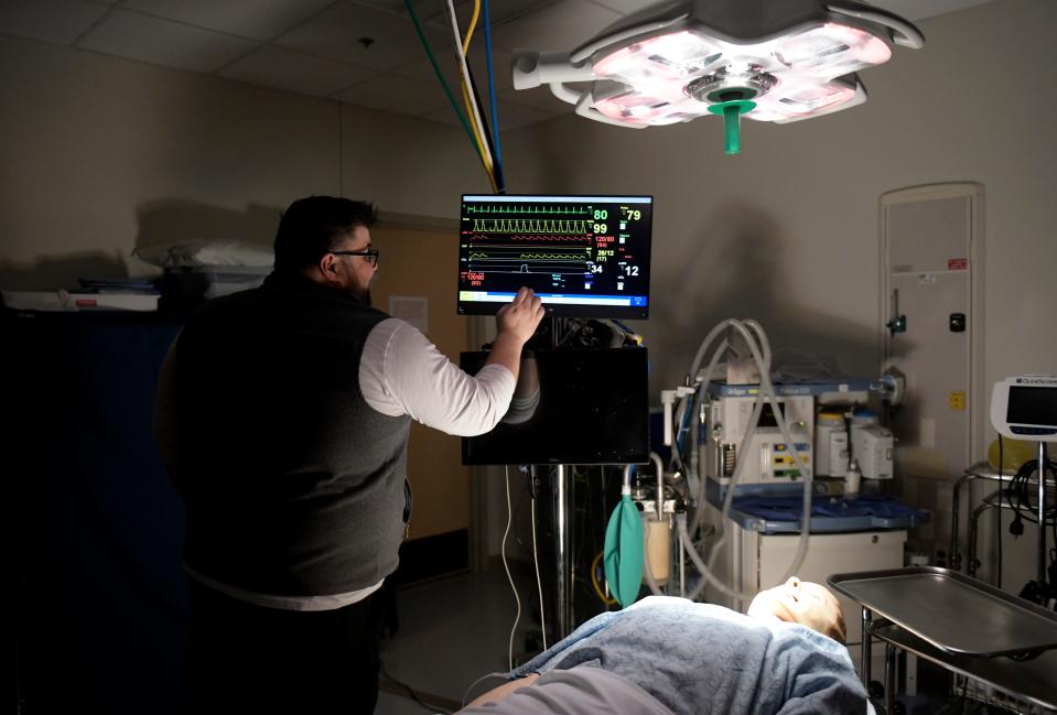 Medical and nursing students F. Marie Hall SimLife Center, Tuesday, Feb. 27, 2024, at Texas Tech University Health Sciences Center.