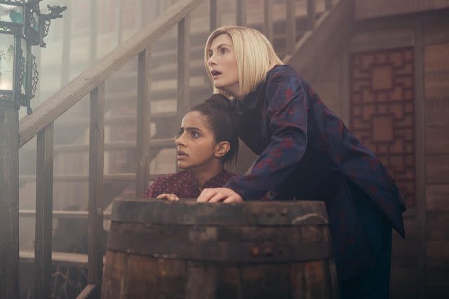 James Pardon/BBC Studios/BBC America Mandip Gill and Jodie Whittaker on 'Doctor Who'