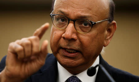 FILE PHOTO: Gold-star father Khizr Khan, father of U.S. Army Captain Humayun Khan who was killed in 2004 in Iraq, takes part in a discussion panel on the Muslim and Refugee ban in the U.S. Capitol in Washington, U.S., February 2, 2017. REUTERS/Kevin Lamarque/File Photo