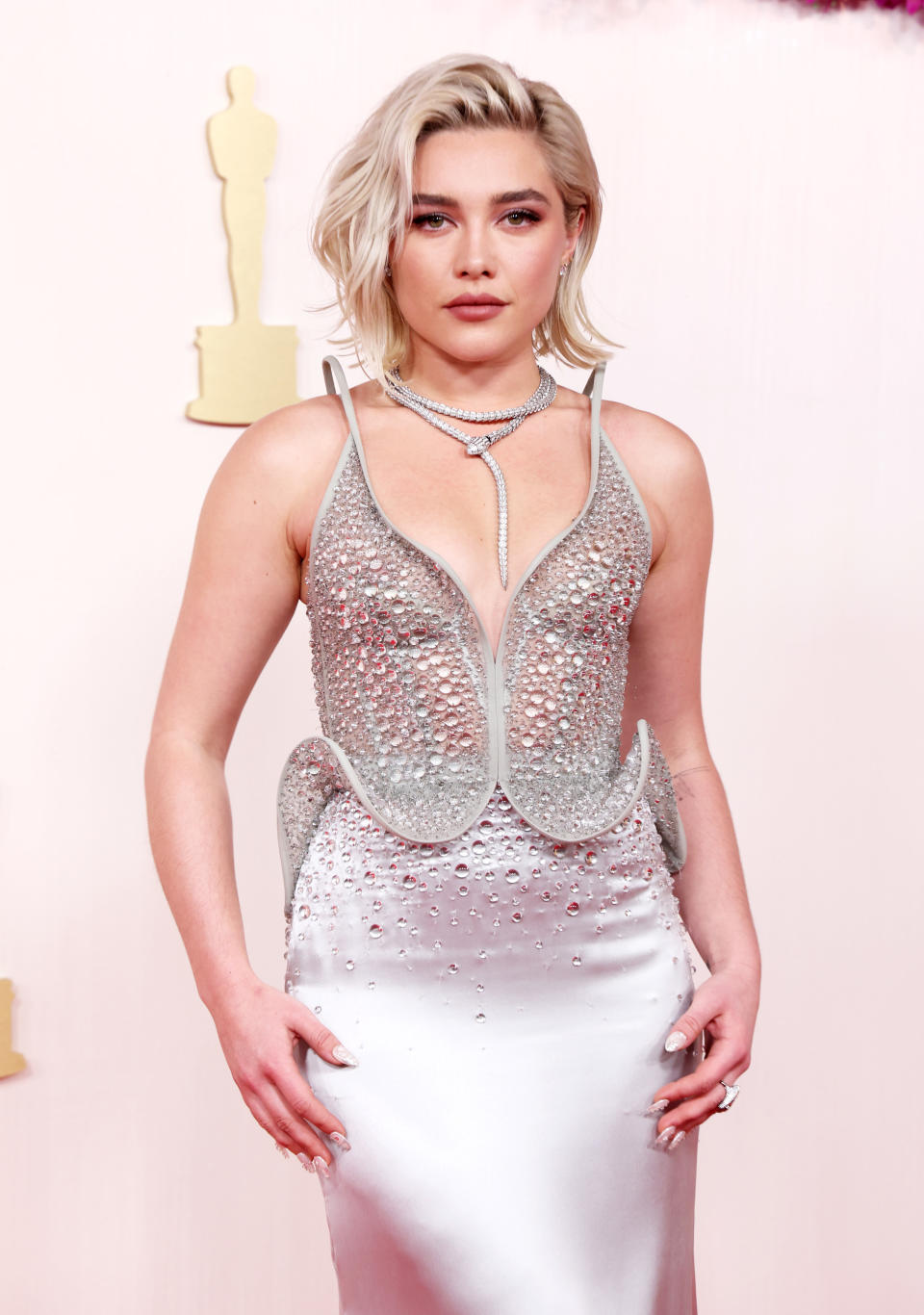 Oppenheimer star Florence Pugh looked absolutely stunning in her gown. Photo: Getty