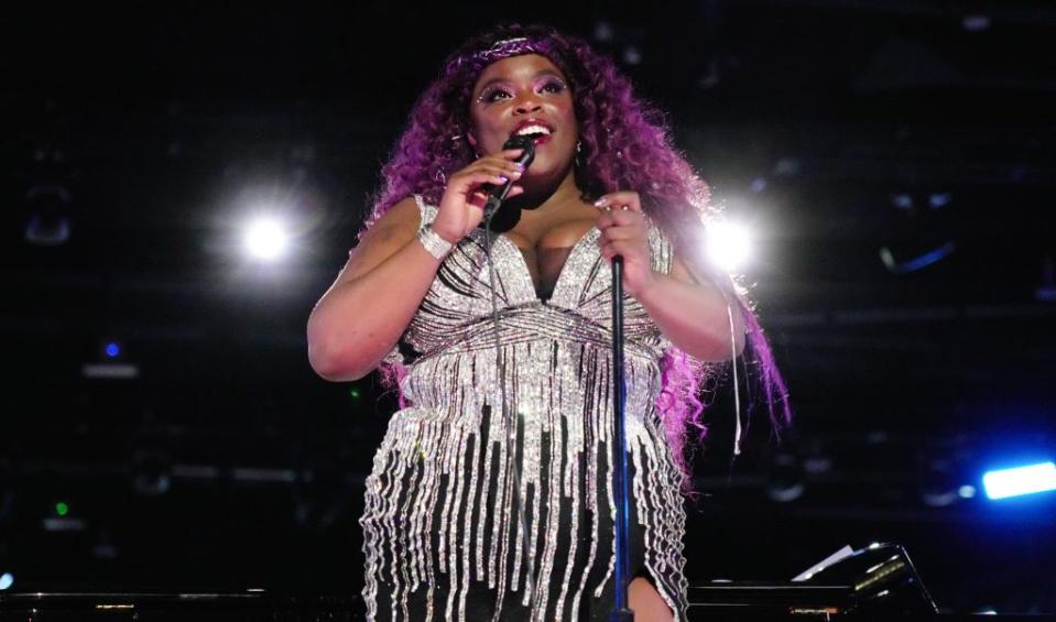 LAS VEGAS, NEVADA - APRIL 01: Yola performs onstage during MusiCares Person of the Year honoring Joni Mitchell at MGM Grand Marquee Ballroom on April 01, 2022 in Las Vegas, Nevada. (Photo by Kevin Mazur/Getty Images for The Recording Academy)